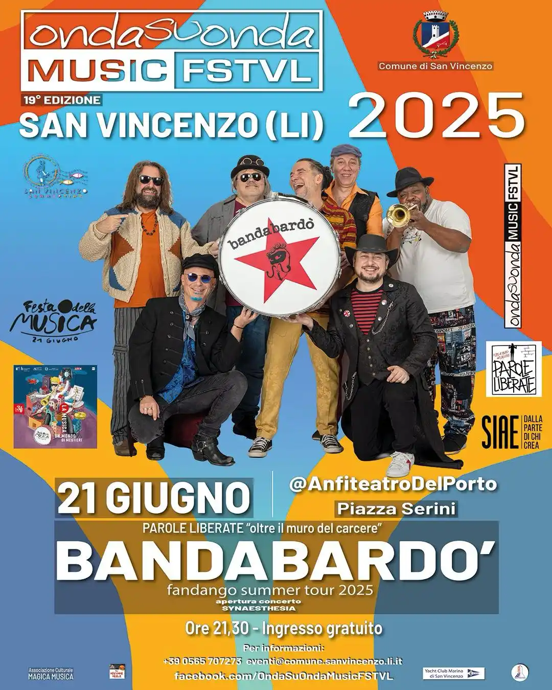 Image from Comune di San Vincenzo: 🎶🎷 𝐎𝐧𝐝𝐚 𝐬𝐮 𝐎𝐧𝐝𝐚 𝐌𝐮𝐬𝐢𝐜 𝐅𝐞𝐬𝐭𝐢𝐯𝐚𝐥, 𝐥𝐚 𝐁𝐚𝐧𝐝...