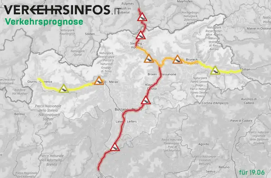 Image from Verkehrsinfos IT: +++ Frohnleichnam Verkehrsprognose +++  Mit dem 19. Juni, welcher in Ö...