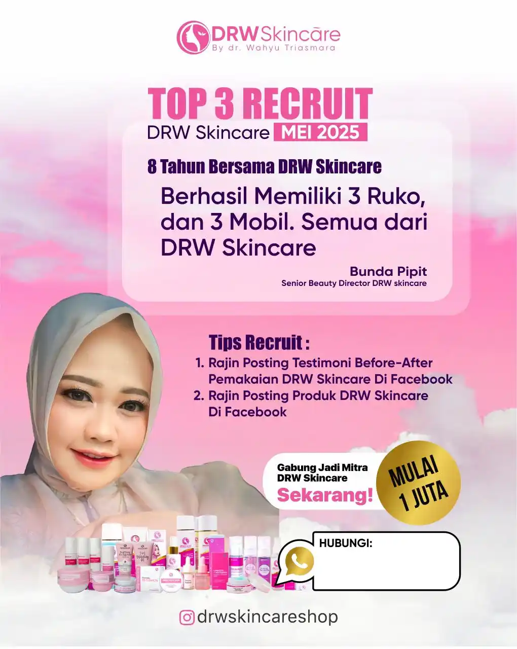 Image from DRW Skincare: Punya 3 Ruko dan 3 Mobil dari Bisnis Skincare?  Bunda Pipit buktikan b...