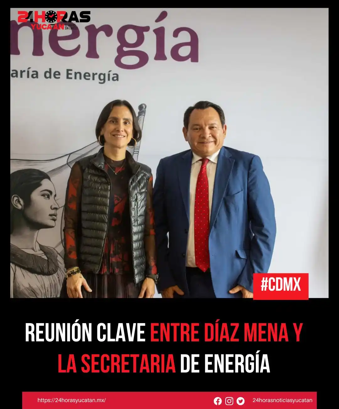 Image from 24 Horas Yucatán: 📍Reunión clave entre Díaz Mena y la Secretaria de Energía.  La nota �...