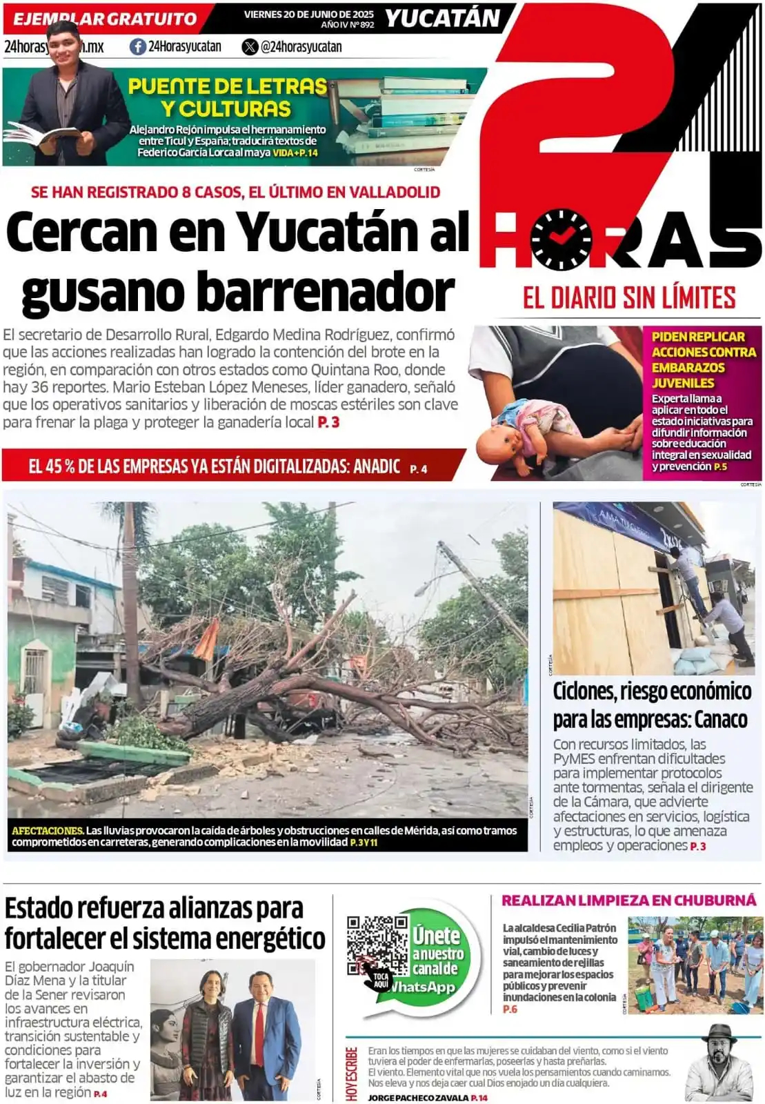 Image from 24 Horas Yucatán: 📢 ¡Ya está aquí la edición impresa de este viernes 20 de junio de 24 ...