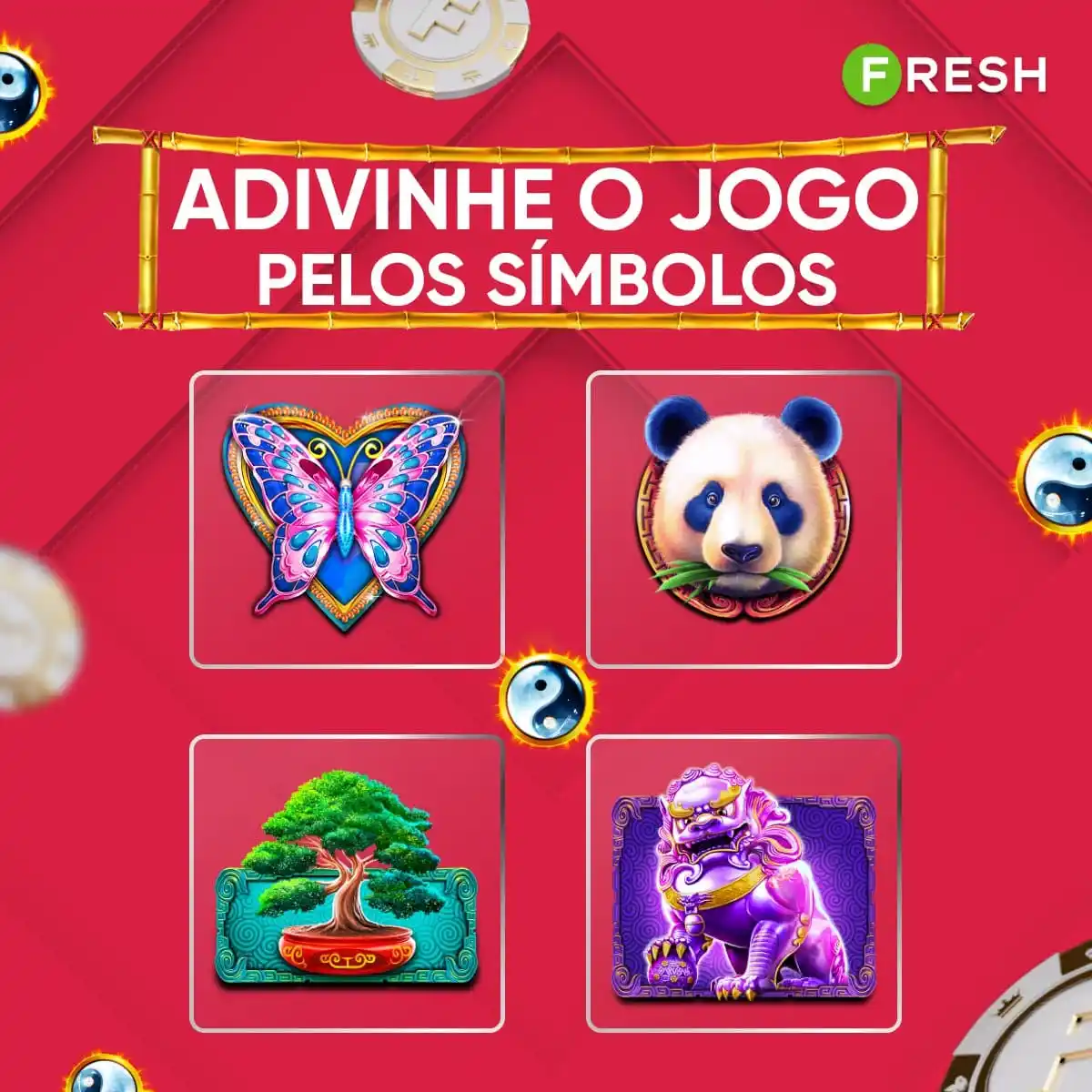 Image from FRESH Casino 🇧🇷 Brasil: *Adivinhe o caça-níquel pelos símbolos* 🕵️ ⠀ 🐼 É hora de testar a su...