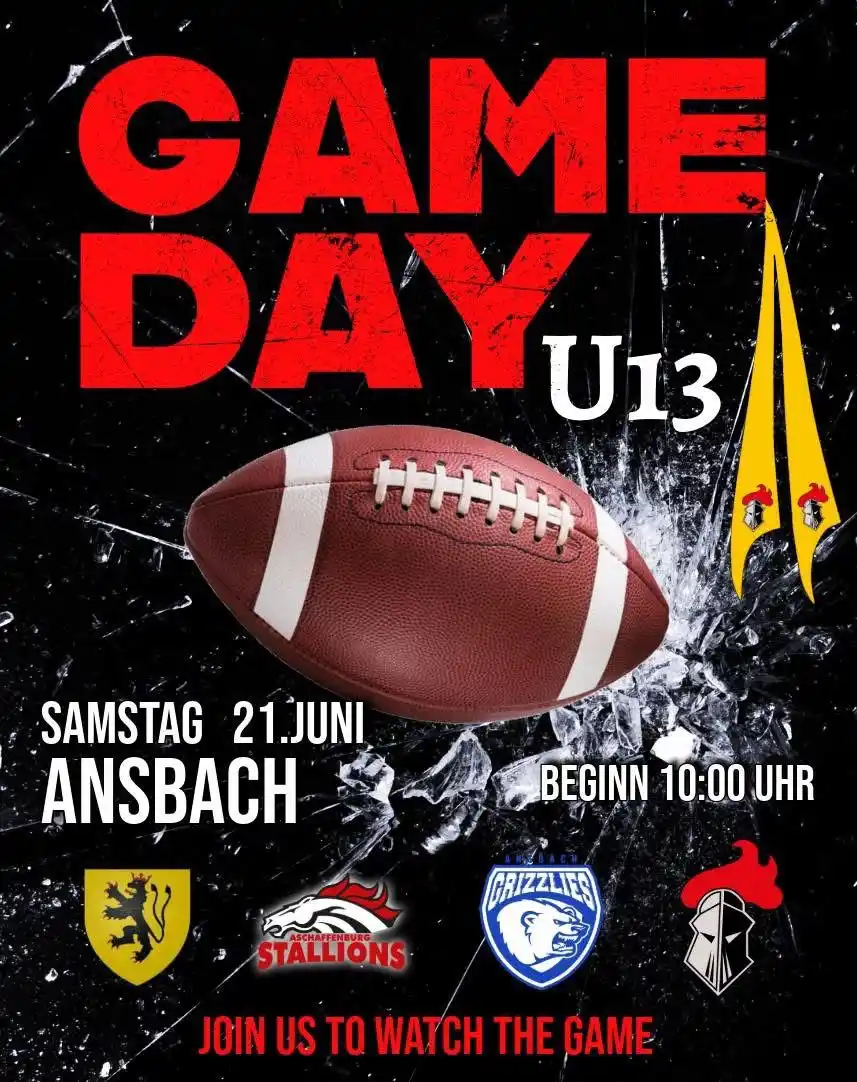 Image from Franken Knights: Am 21. Juni 2025 wird unser U13 Flagteam zum dritten Turnier in Ansbac...