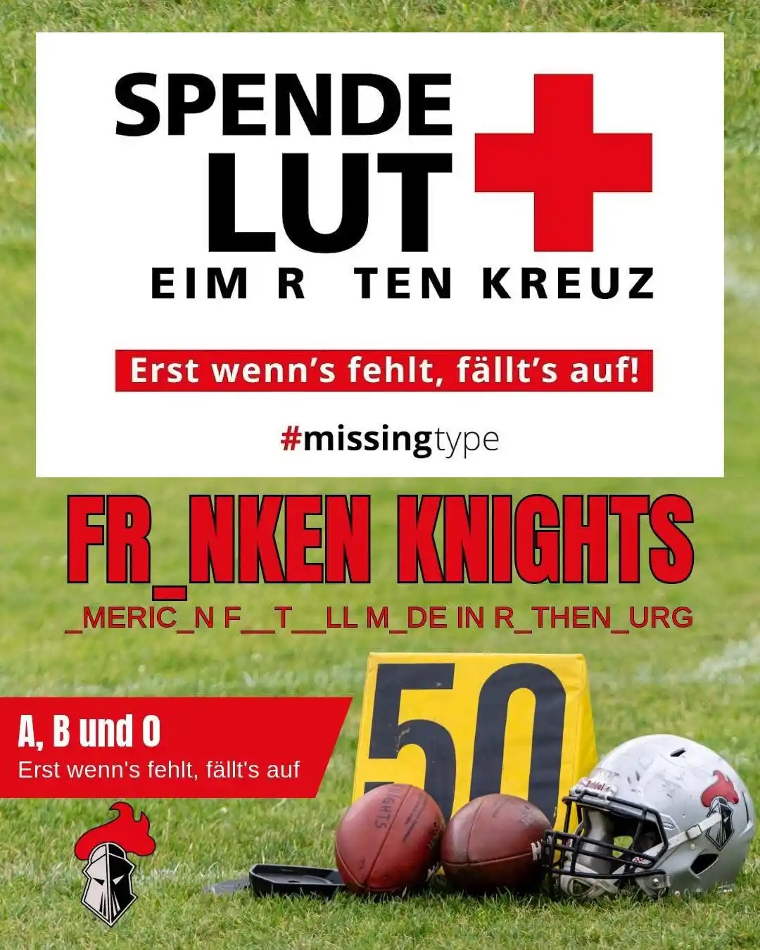 Image from Franken Knights: Erst wenn’s fehlt, fällt’s auf! Heute ist Weltblutspendetag. Die kon...