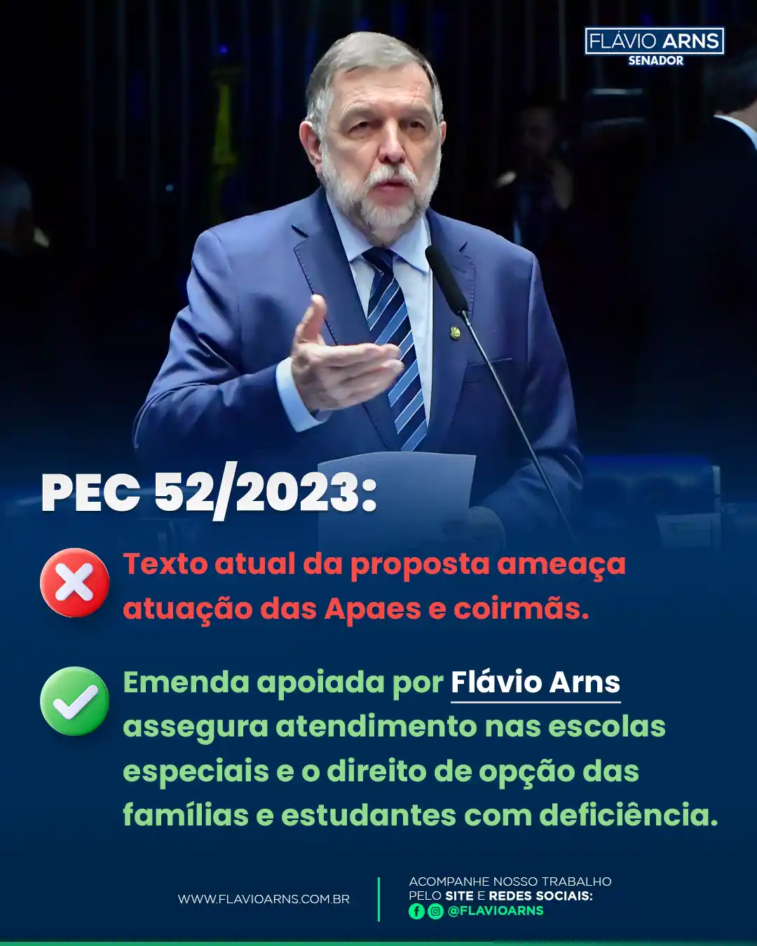 Image from Senador Flávio Arns: Está em discussão no Senado Federal a PEC 52/2023, que altera a Consti...