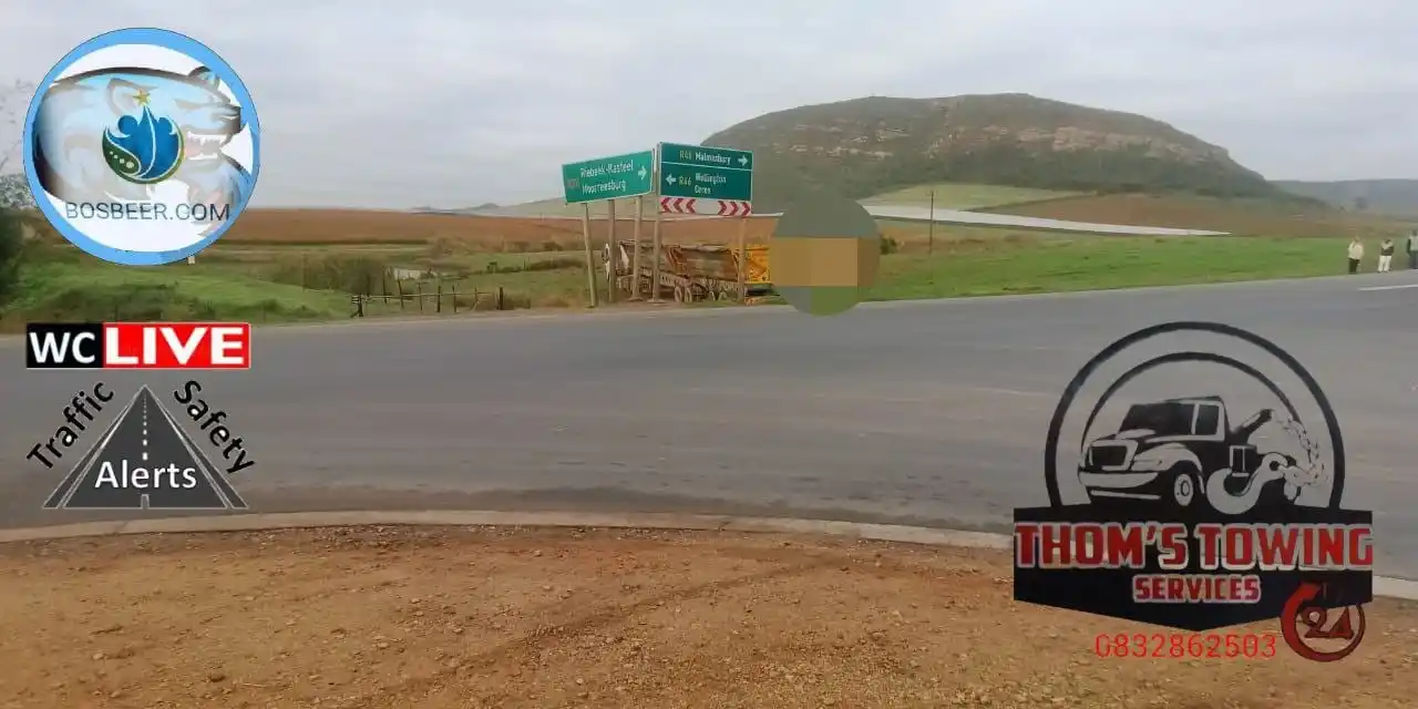 Image from WCLive Traffic & Safety Alerts: Hmva Truck left road  R46 at Riebeeck Kasteel turnoff. Services on sce...