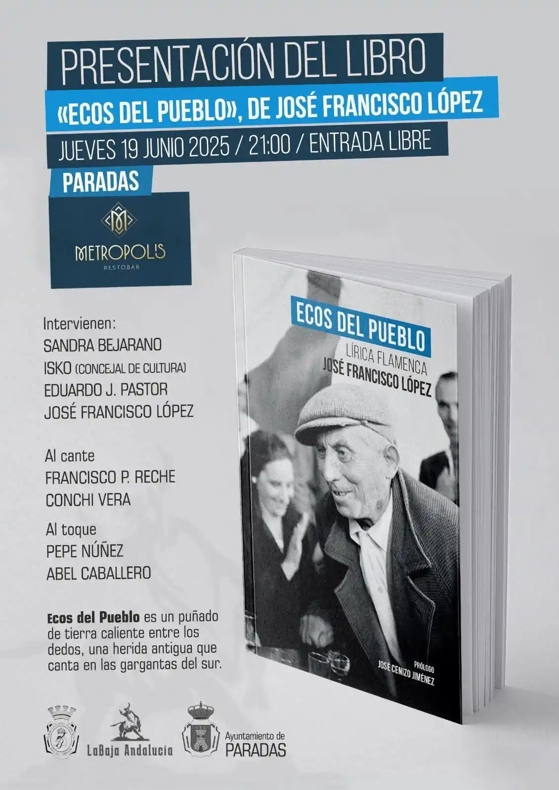 Image from Ayuntamiento de Paradas (Sevilla): ℹ️ HOY JUEVES PRESENTACIÓN DEL LIBRO "ECOS DEL PUEBLO" DE JOSÉ FRANCIS...