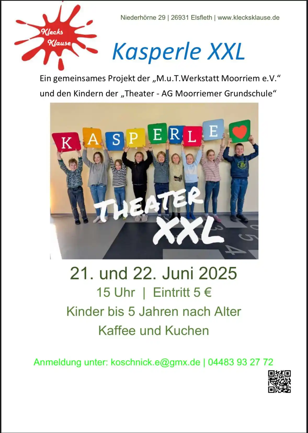 Image from Rund um Elsfleth: 📆 In der KlecksKlause heißt es am Wochenende THEATER XXL 🎭 Am Sam...