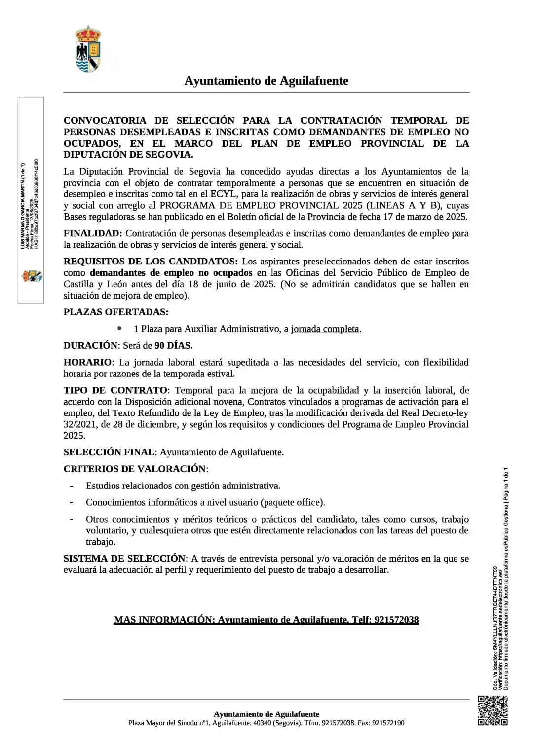 AYUNTAMIENTO DE ÁGUILAFUENTE post