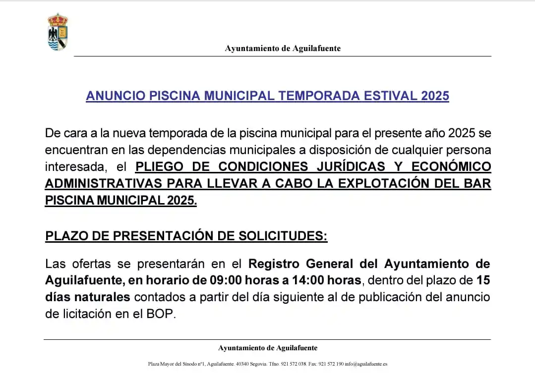 AYUNTAMIENTO DE ÁGUILAFUENTE post