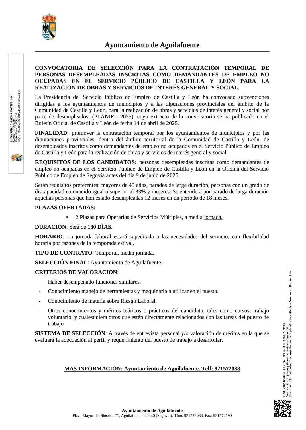 AYUNTAMIENTO DE ÁGUILAFUENTE post