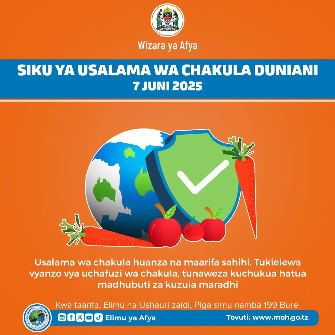 Image from Elimu Ya Afya: *Leo ni Siku ya Usalama wa Chakula Duniani* 🌍🍽️ — ni wakati sahihi w...