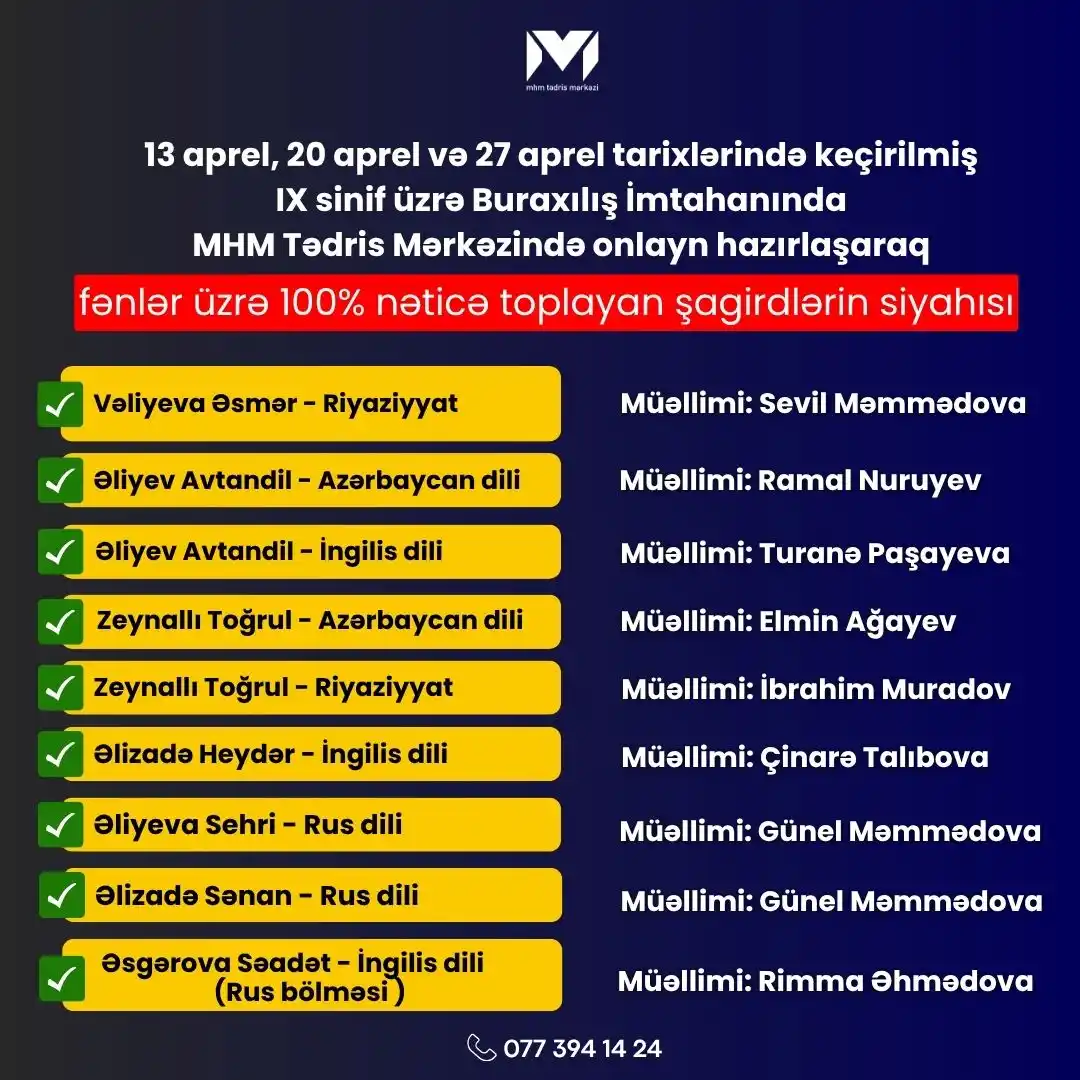 Image from MHM Abituriyent Şöbəsi: 😎 MHM Tədris Mərkəzində ONLAYN hazırlaşaraq 13 aprel, 20 aprel və 27 ...