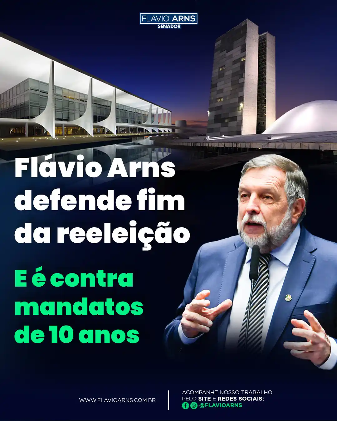 Image from Senador Flávio Arns: O senador Flávio Arns defende o fim da reeleição para cargos do Poder ...