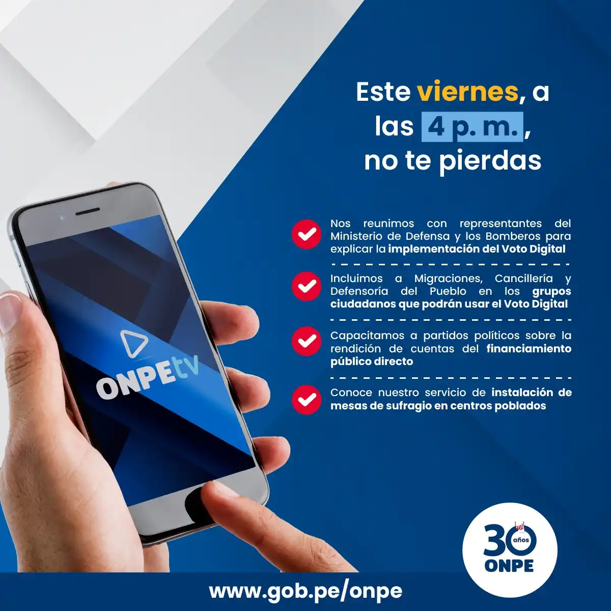 Image from Oficina Nacional de Procesos Electorales - ONPE: 📺🔍 ¿Quieres estar bien informado? Este viernes, ONPE TV te trae lo n...