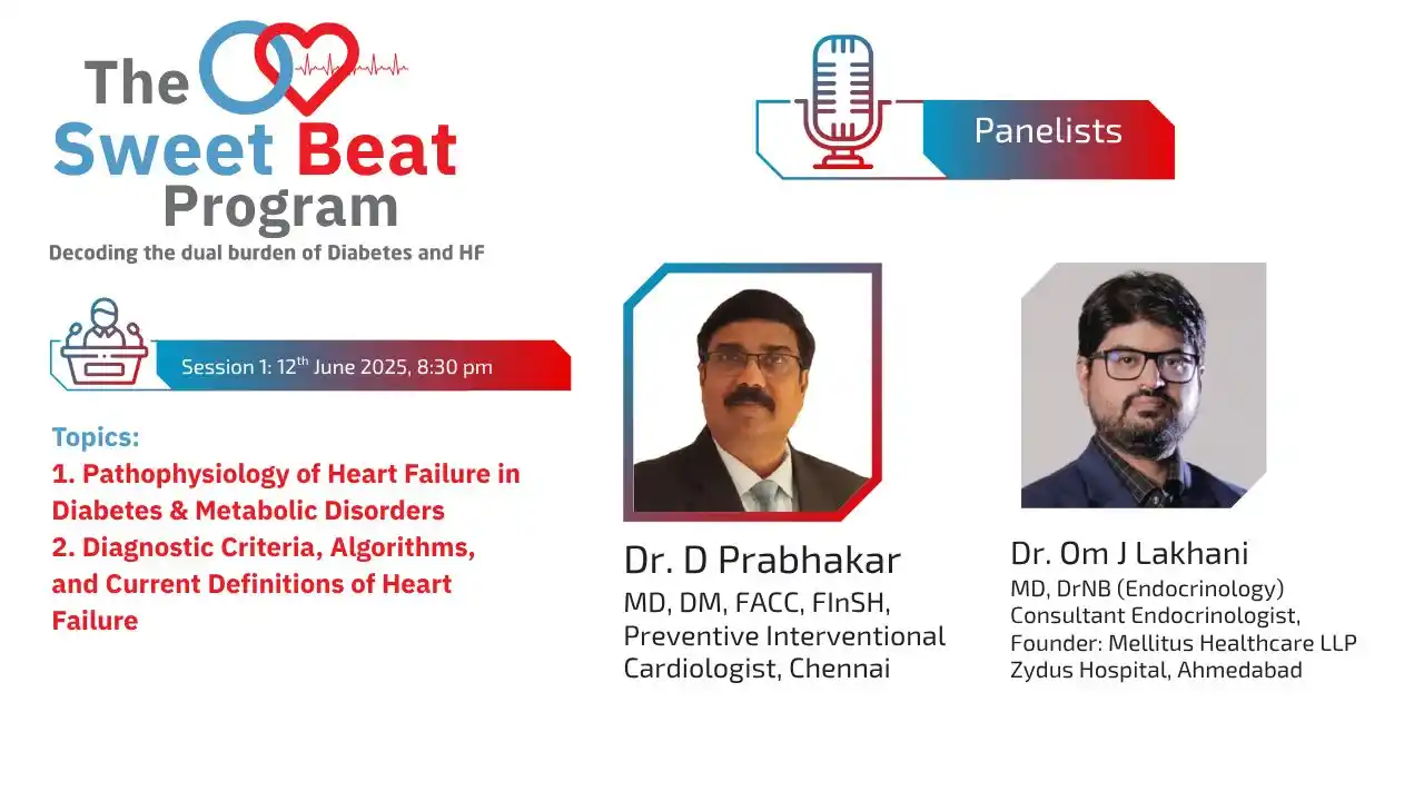 Image from Endocrinology India: Reminder: Heart Failure in Diabetes Session Today  Session 1 of "Sweet...