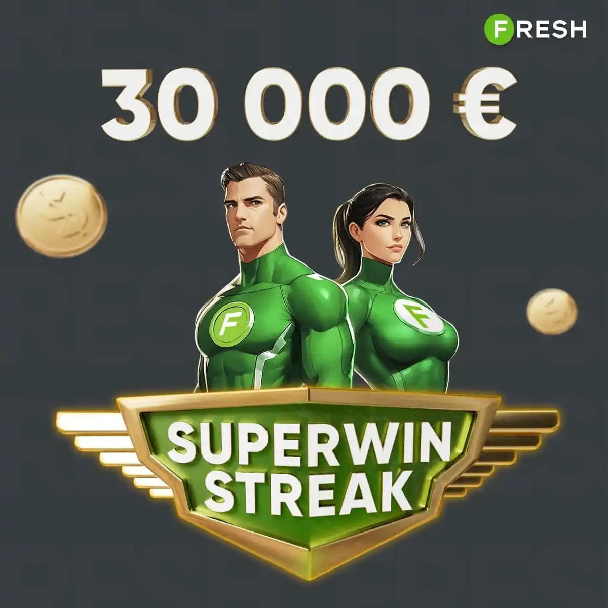 Image from FRESH Casino 🇧🇷 Brasil: *Riquezas esperam* ⚡️🦸🏻♀️ Entre na arena da *SuperWin Streak*! 🏟 ...