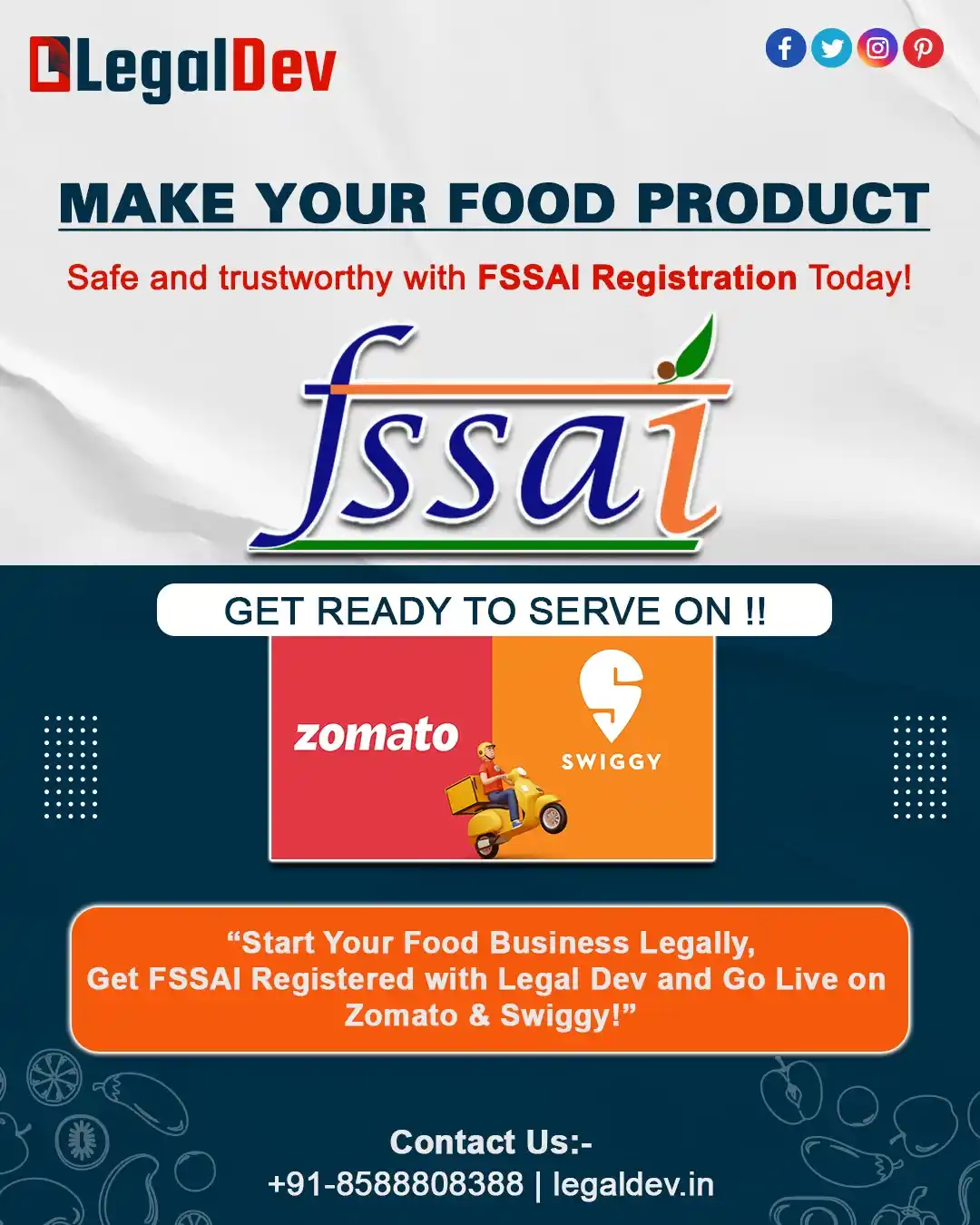 Image from LegalDev Tax Services & Consultancy: 🚨 Running a Food Business? Don’t Miss This! Get your FSSAI Registrat...