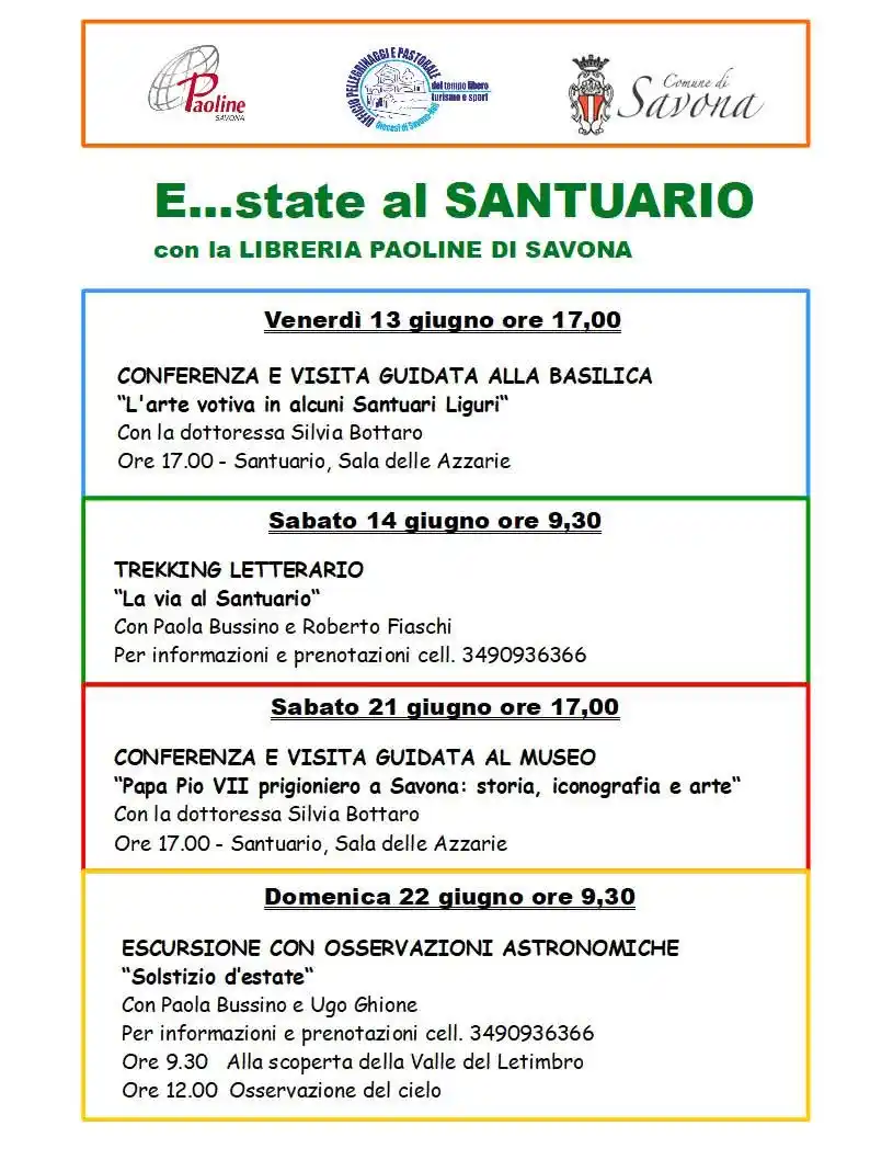 Image from Visit Savona: 📆 Sabato 21 giugno ⌚️ Ore 17 📍 Santuario (Sala Azzarie) 🗣 "Papa Pi...