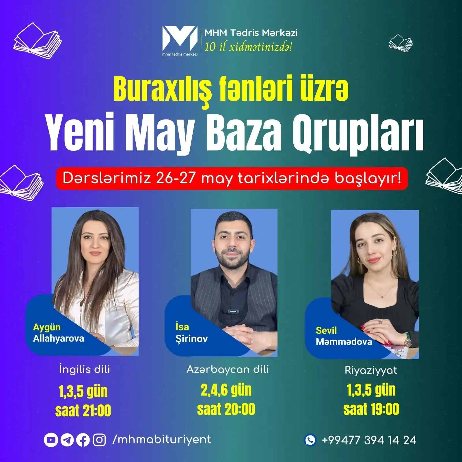 Image from MHM Abituriyent Şöbəsi: 🎉 Sonuncu Buraxılış Baza qrupları! Diqqət! 📢 Biz başlayırıq! Çoxsa...