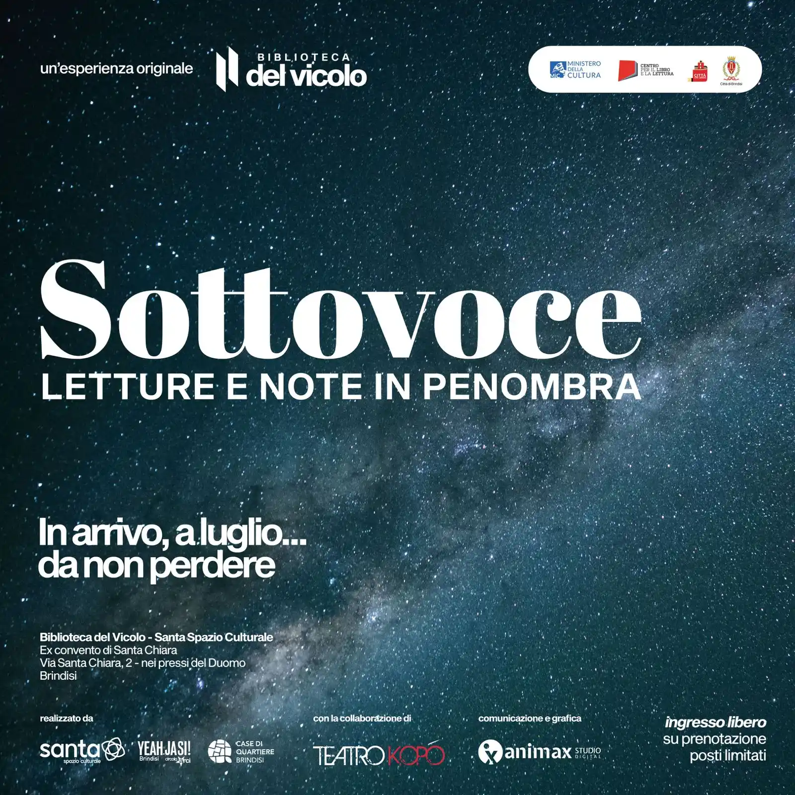 Image from Santa Channel : 🌙✨ *Sottovoce – Letture e note in penombra* Qualcosa di nuovo si pre...