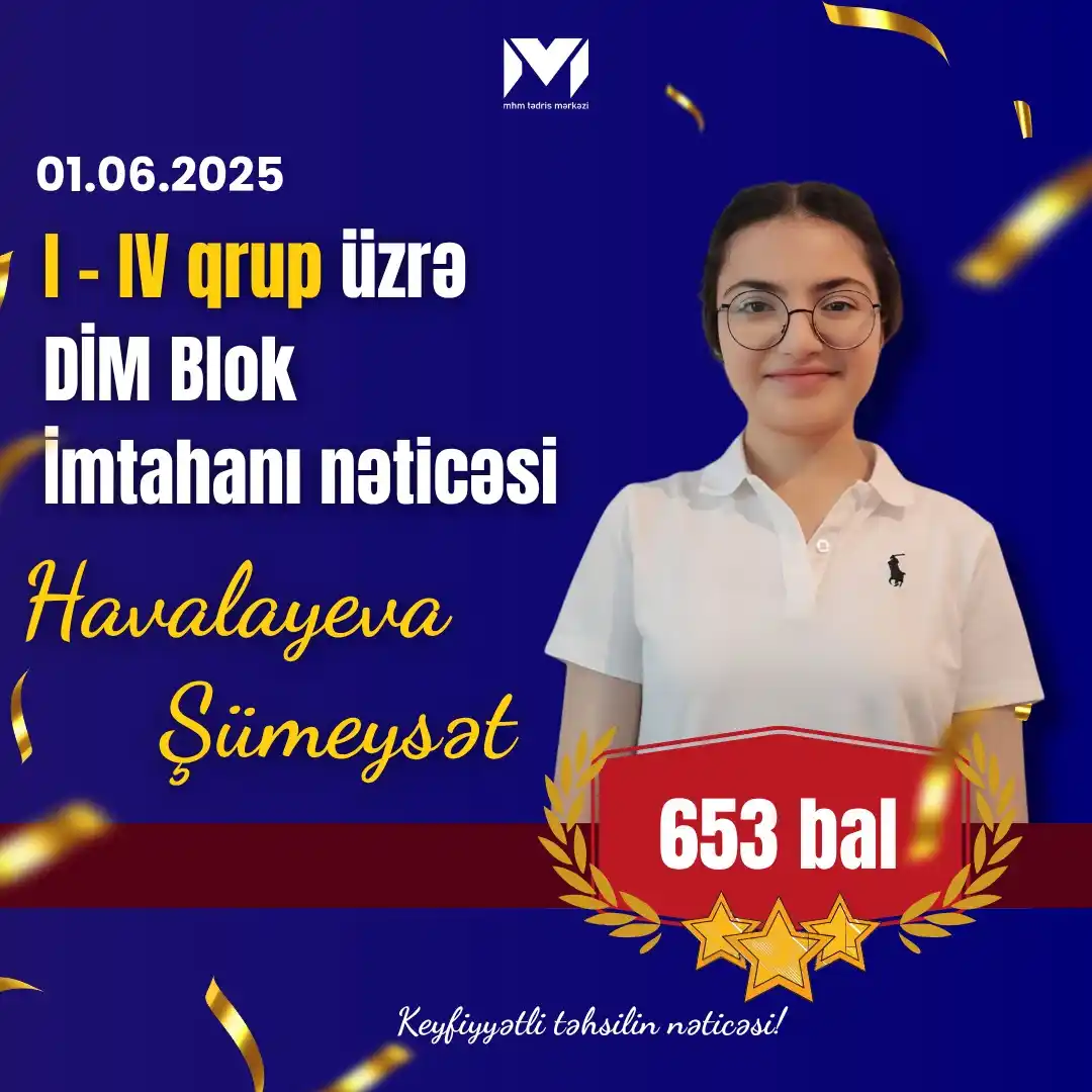 Image from MHM Abituriyent Şöbəsi: Tanıyın!!! 🤩 MHM Tədris Mərkəzində Onlayn hazırlaşıb, 01.06.2025 tar...