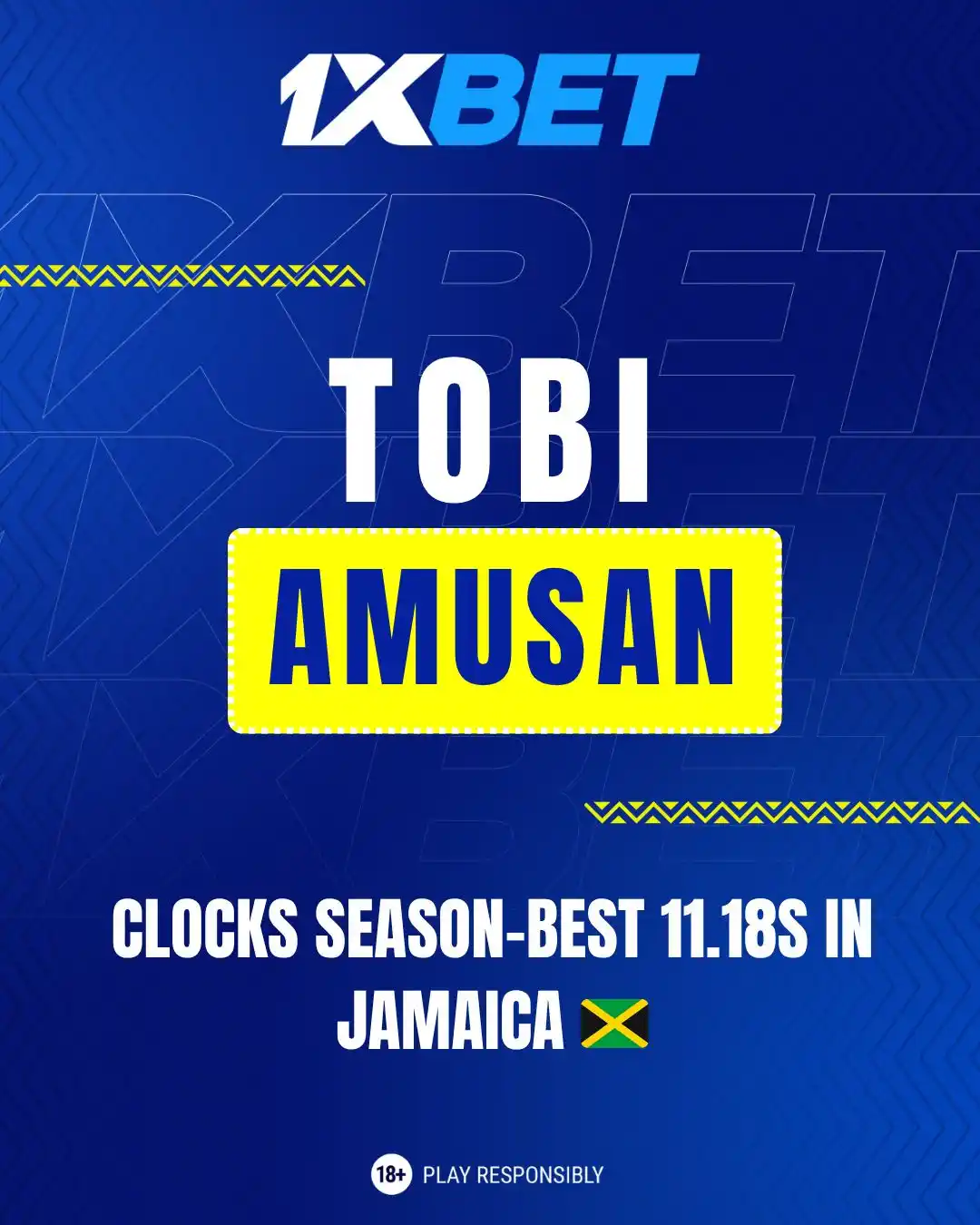 Image from 1xBet Nigeria: Tobi Amusan clocks season-best 11.18s in Jamaica 🇯🇲🔥  Nigeria’s spr...