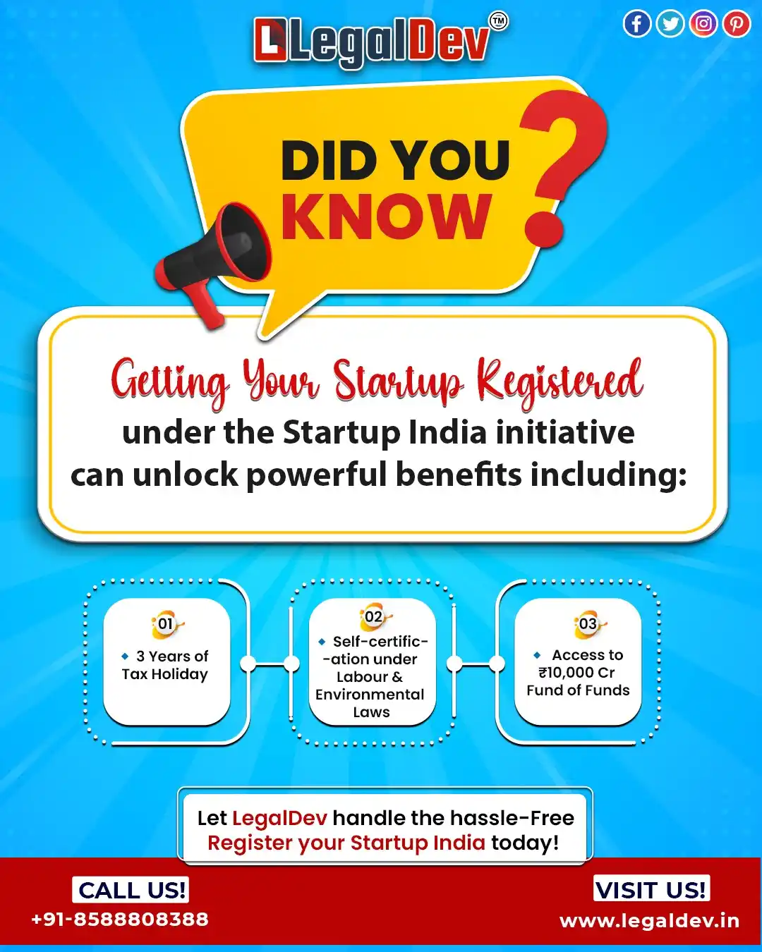 Image from LegalDev Tax Services & Consultancy: 🌟 Unlock Big Benefits for Your Startup!  🤔Thinking of registering yo...