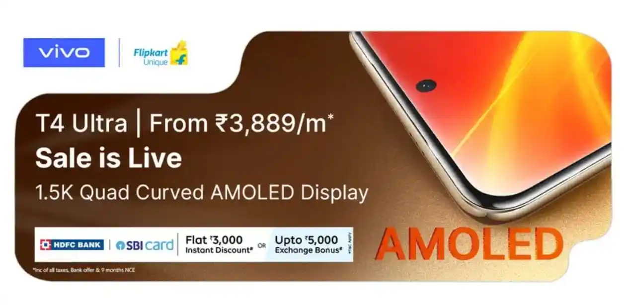 Image from PrathapGTech : vivo T4 Ultra sale is live on Flipkart...  <a class="text-blue-500 hov...