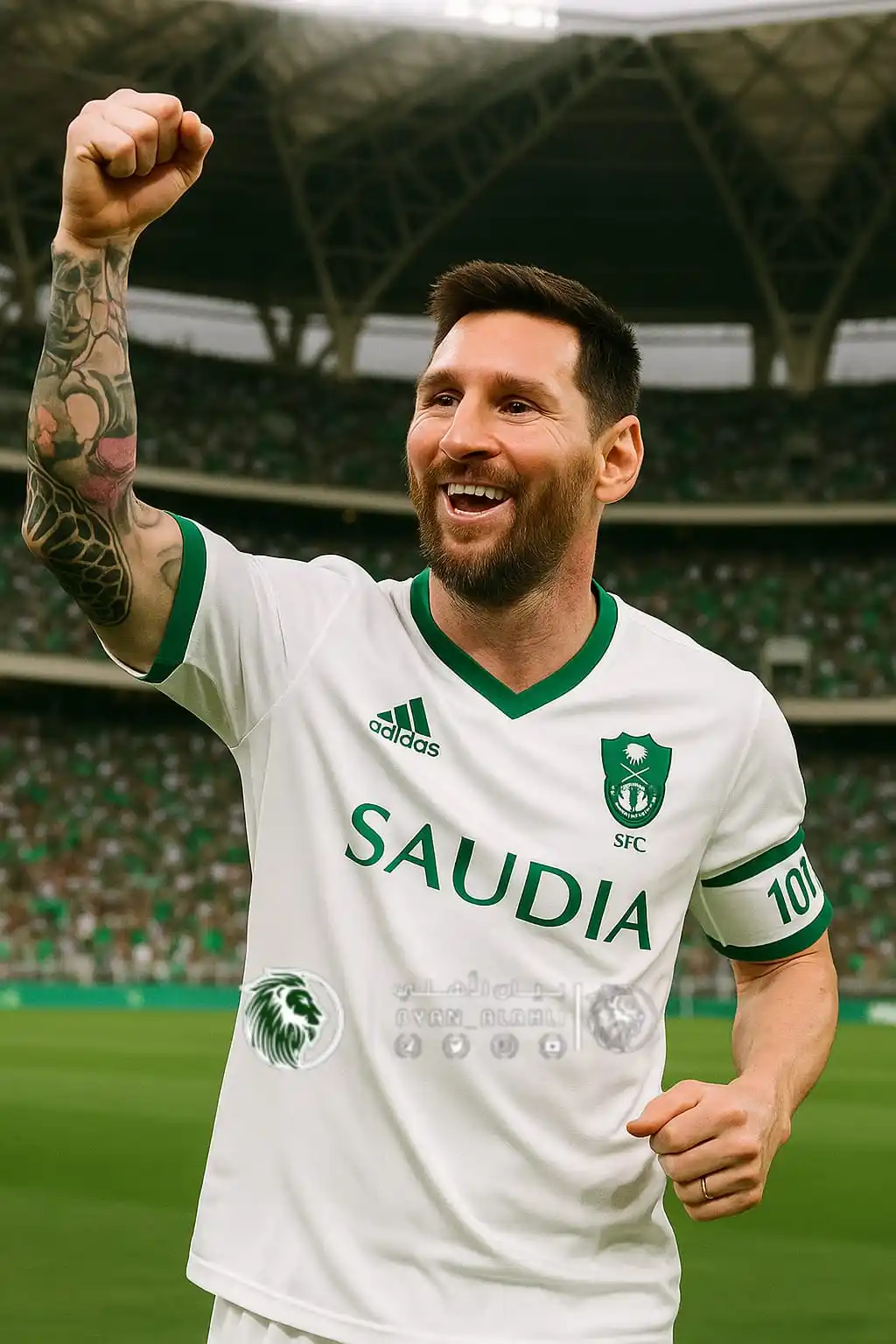 Image from بيان الأهلي | BYAN_ALAHLI: *🚨الاسطورة ليونيل ميسي ضد بورتو :* *✅ سجل هدف* *✅ 70 لمس الكرة* *✅...