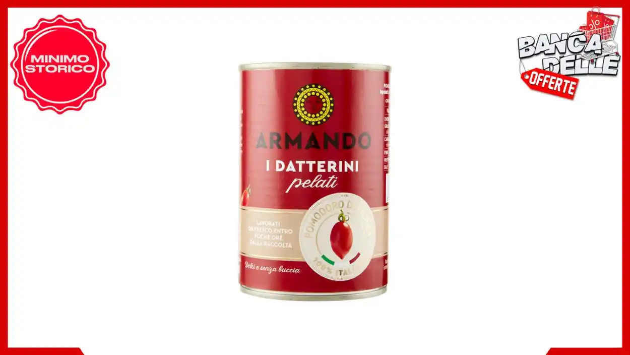 Image from Banca delle Offerte: *🍅 Armando, I Datterini Pelati, Pomodori di Filiera 100% italiani, 12...