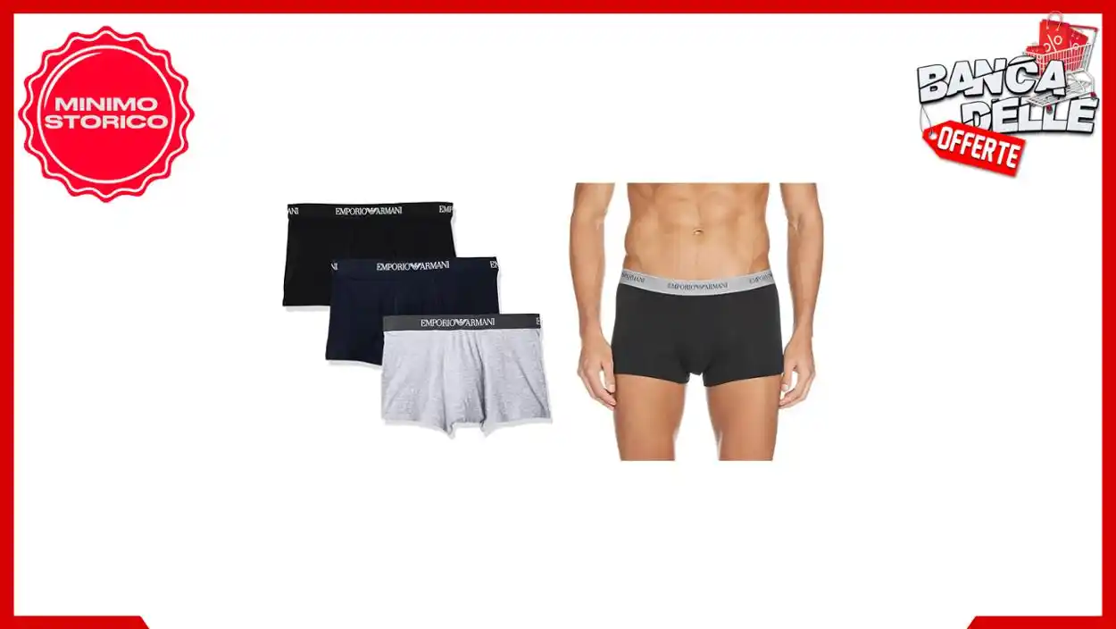 Image from Banca delle Offerte: *😱 CHE PREZZO FOLLE 😱* *👖 Emporio Armani Boxer Grigio (Marine/Melg...