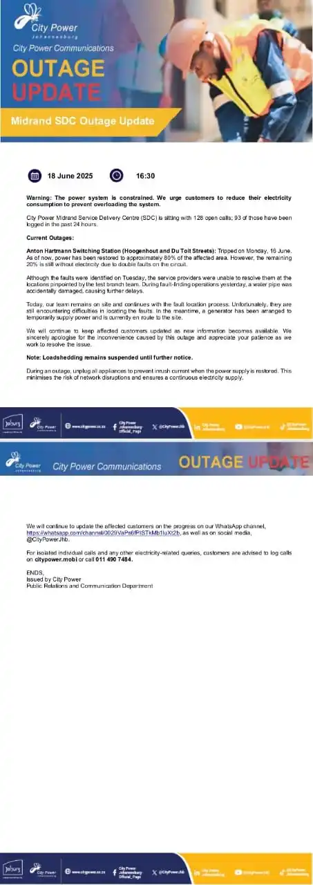 Image from Midrand SDC Outage Updates: <a class="text-blue-500 hover:underline cursor-pointer" href="/hashtag...