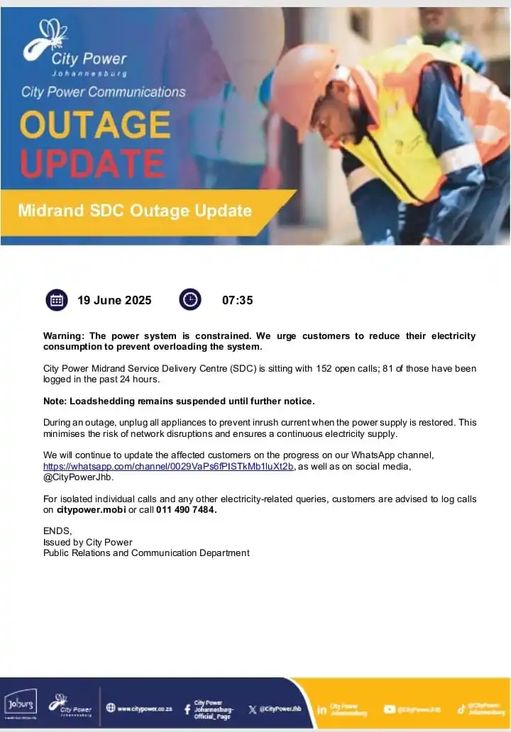 Image from Midrand SDC Outage Updates: <a class="text-blue-500 hover:underline cursor-pointer" href="/hashtag...