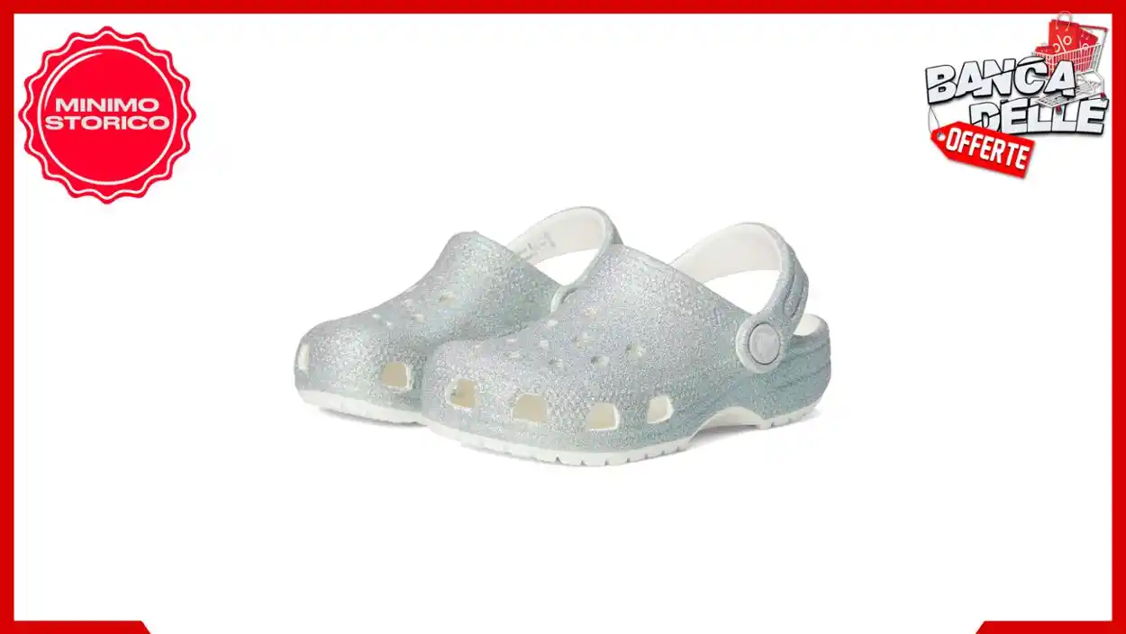 Image from Banca delle Offerte: *🩴 Crocs Classic Iridescent Glitter Cgt, Zoccoli Unisex - Bambini e R...