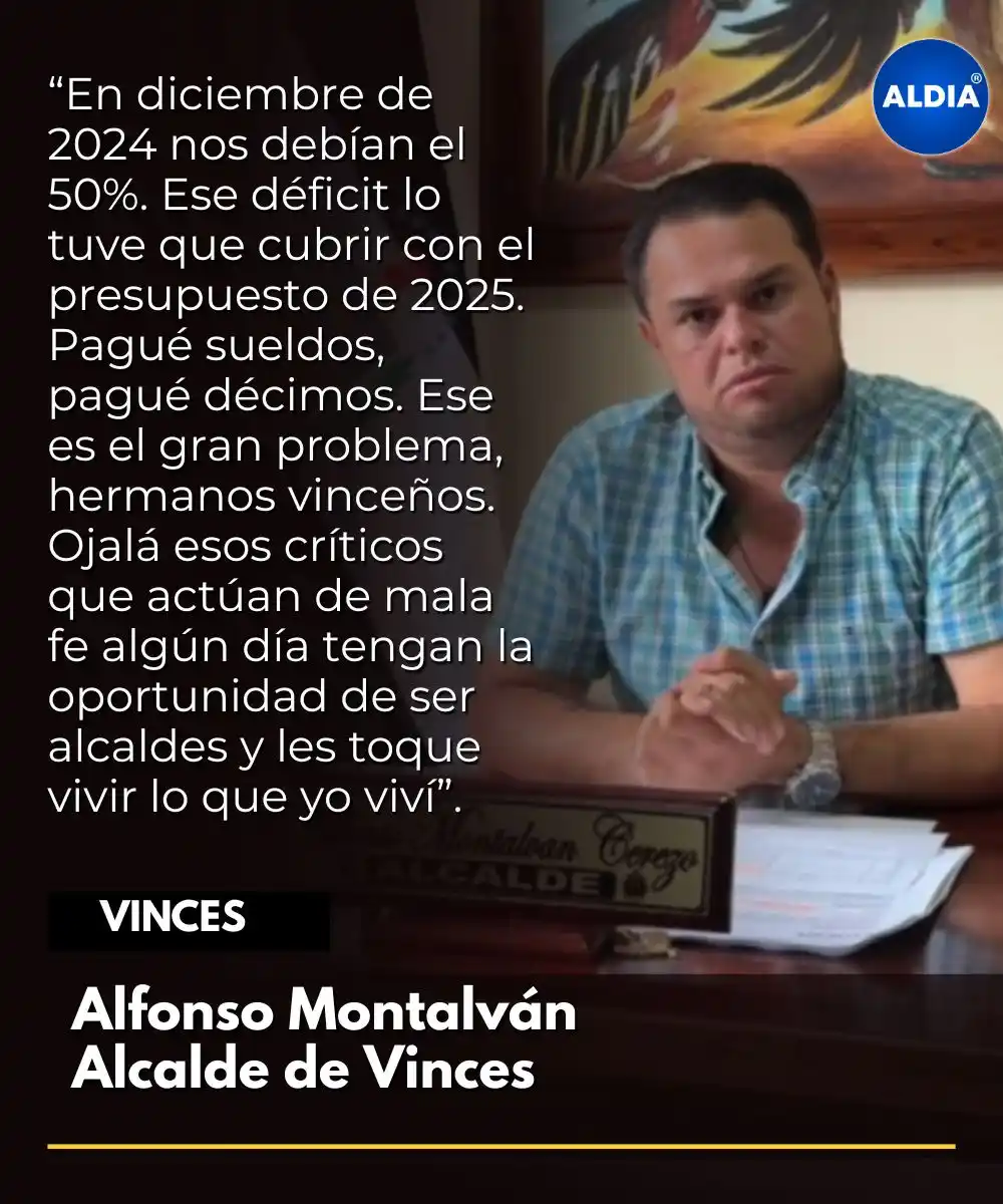 Image from ALDIA: El alcalde de Vinces, Alfonso Montalván, responde a críticas sobre ret...
