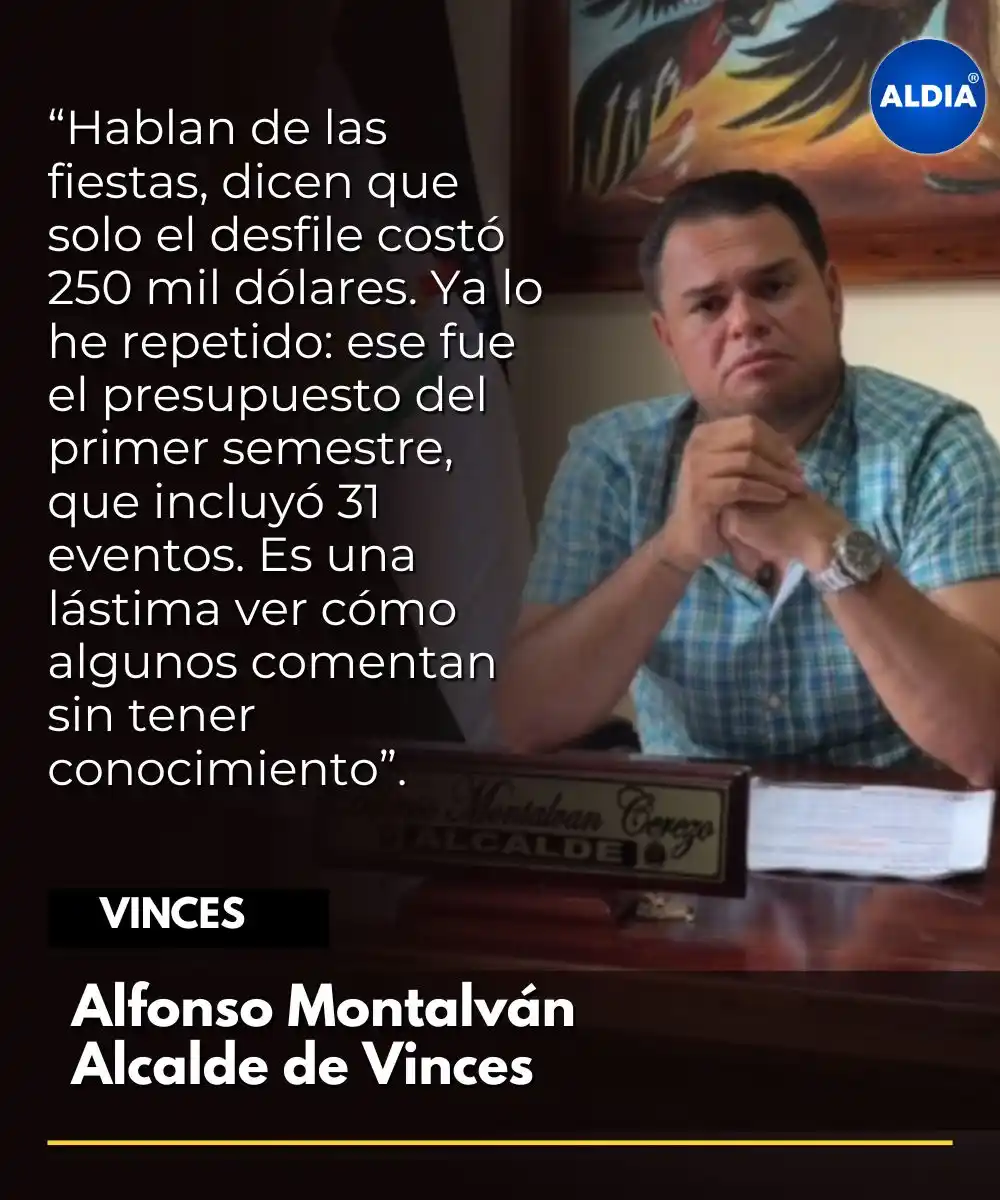 Image from ALDIA: El alcalde de Vinces, Alfonso Montalván, responde por qué hay retrasos...