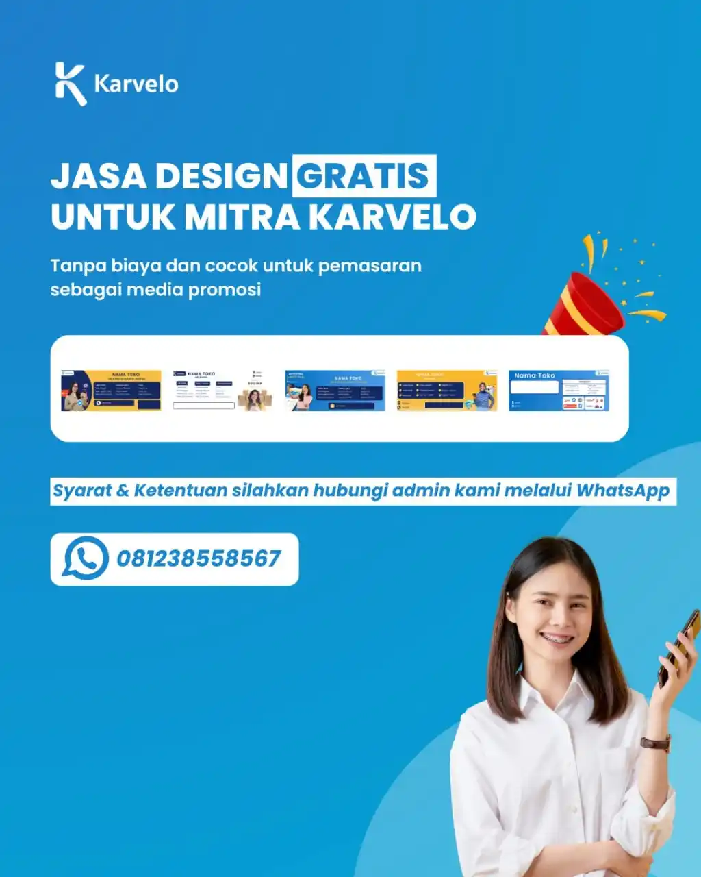 Image from Karvelo: JASA DESAIN GRATIS UNTUK MITRA KARVELO💜 ✅Tidak rumit, tanpa biaya ...