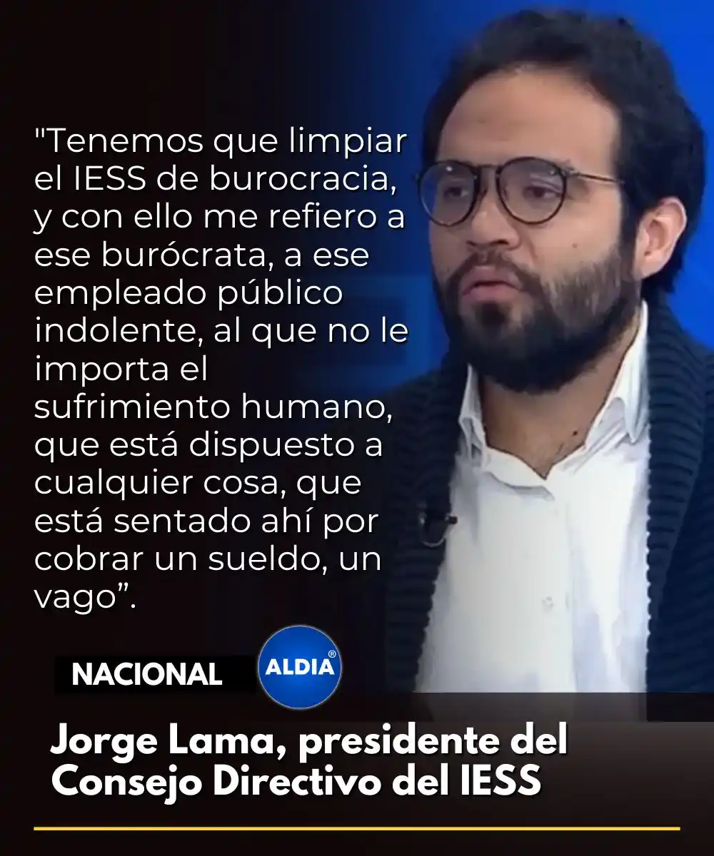 Image from ALDIA: Jorge Lama, presidente del Consejo Directivo del IESS, habló en una en...
