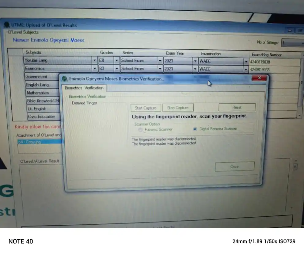Image from AYOLO STORY TELLER & UPDATES 🤣: JUST IN: JAMB now adds fingerprint to the 2025 UTME uploading of O'Lev...