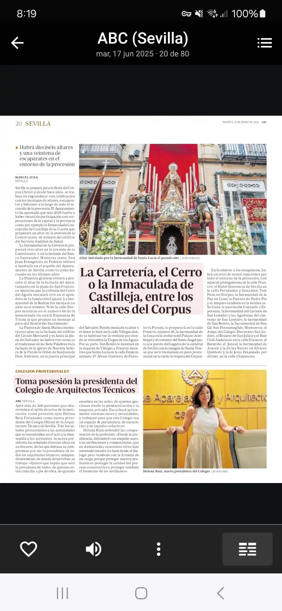 Image from Hermandad de la Calle Real: 🔵LA HERMANDAD EN LOS MEDIOS  Hoy, la edición del diario ABC de Sevill...