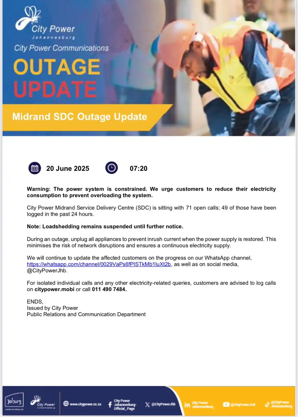 Image from Midrand SDC Outage Updates: <a class="text-blue-500 hover:underline cursor-pointer" href="/hashtag...