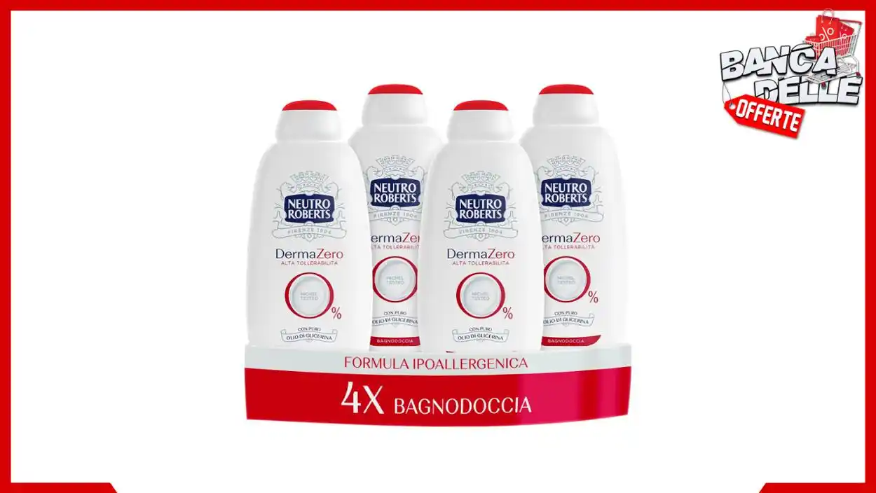 Image from Banca delle Offerte: *🛁 Neutro Roberts Bagnoschiuma Corpo Dermazero Ipoallergenico, Ottimo...
