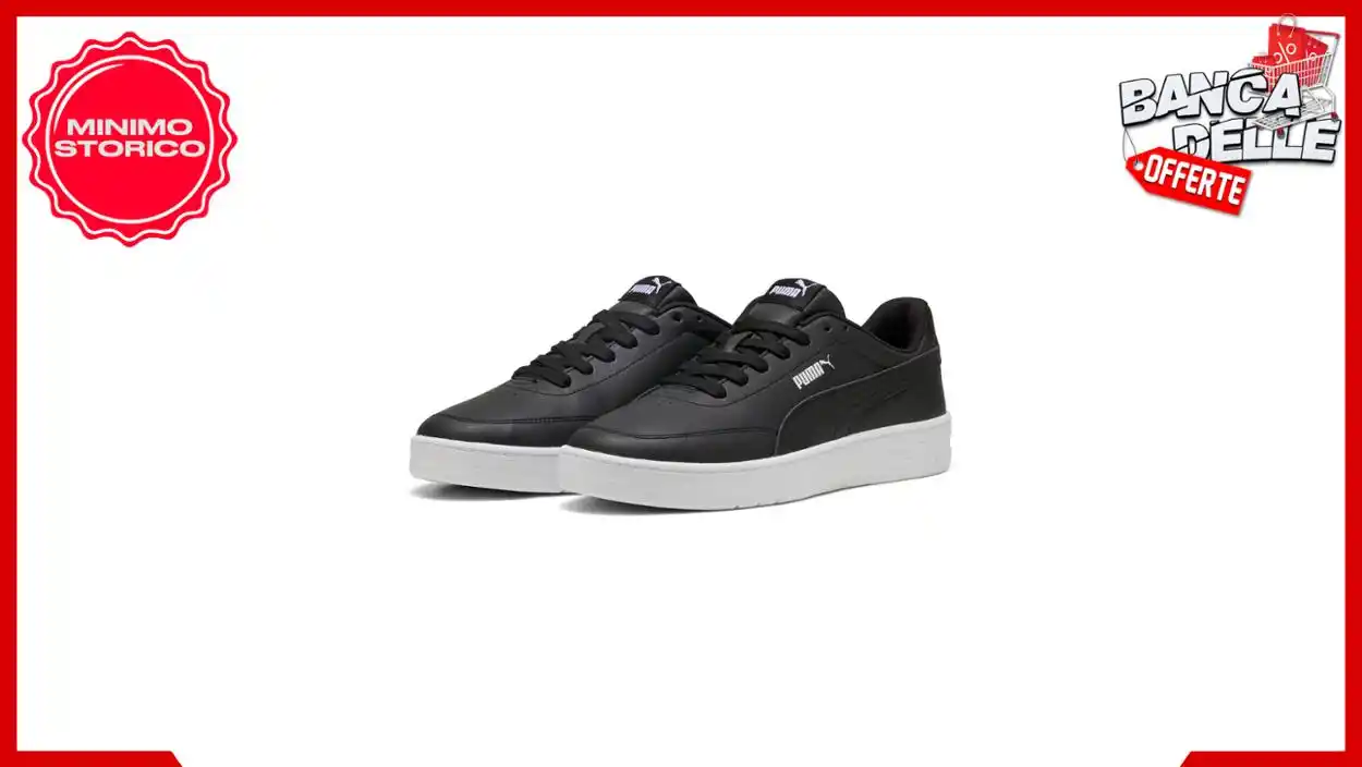 Image from Banca delle Offerte: *👟 PUMA Court Classic Clean, Scarpe da Ginnastica Unisex-Adulto, Blac...