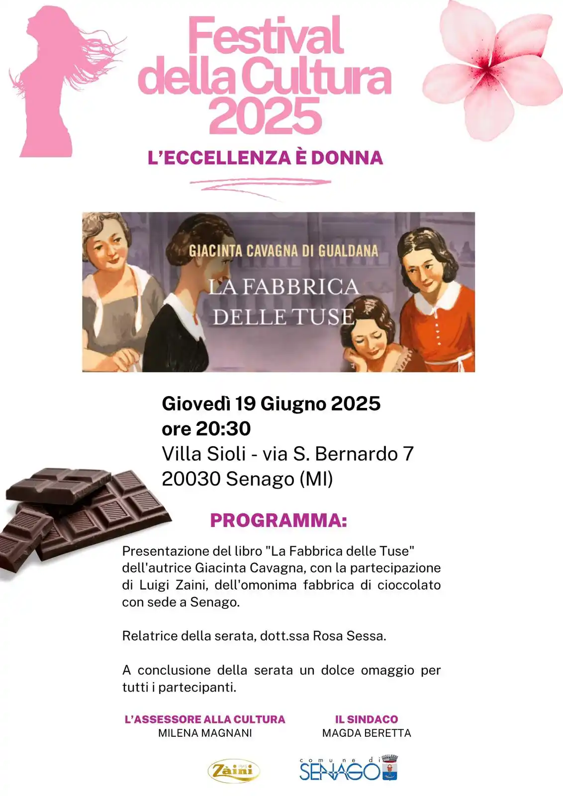 Image from Comune di Senago: TERZA SERATA FESTIVAL DELLA CULTURA: "L’ECCELLENZA È DONNA” 🗓️ Giove...