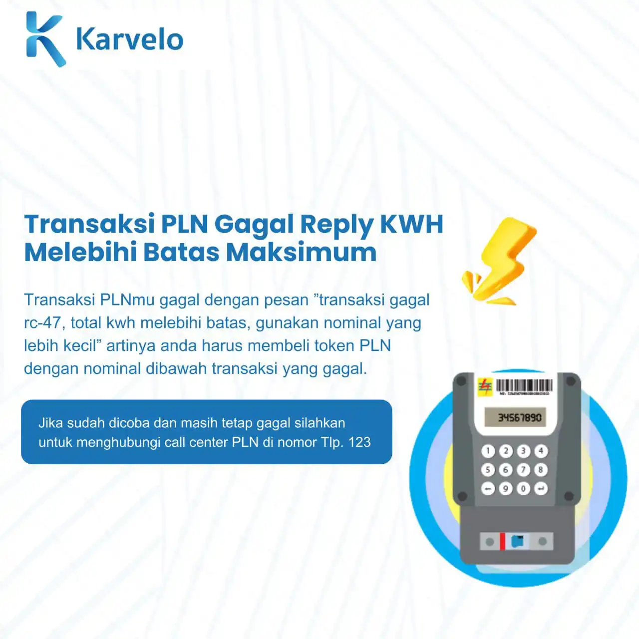 Image from Karvelo: Transaksi PLN Gagal Reply KWH MELEBIHI BATAS MAKSIMUM Dear All Mitra,...