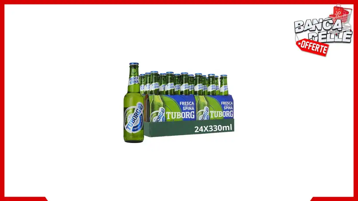 Image from Banca delle Offerte: *🍺 Tuborg, Cassa con 24 Bottiglie da 33cl, Birra Lager, Gusto Fresco ...