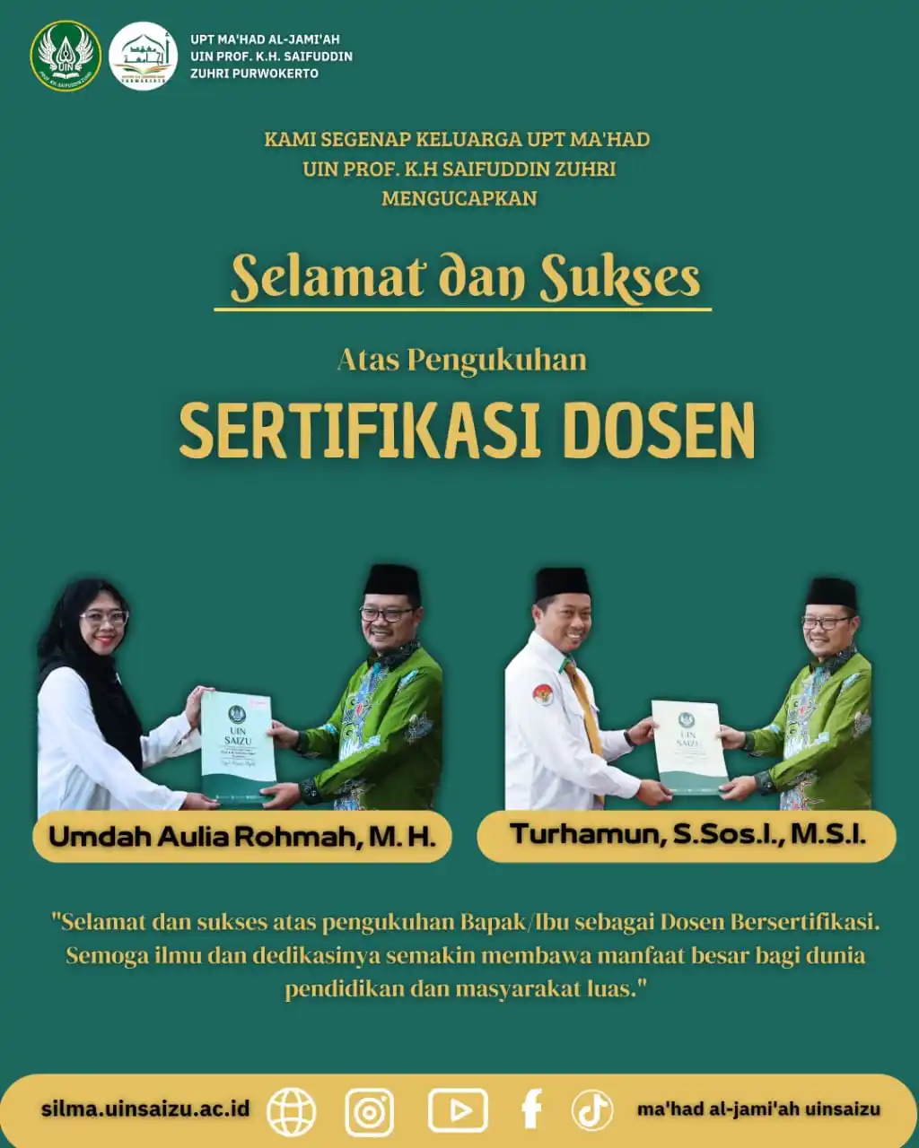 Mahad Al Jamiah UIN SAIZU Purwokerto post