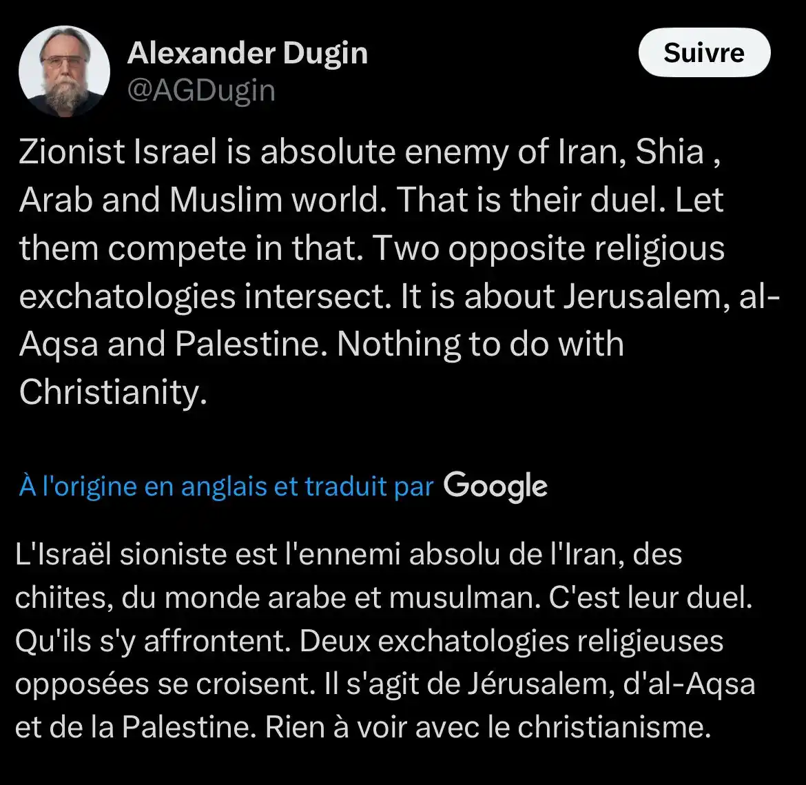 Image from Infos Minutes: ⚡️ : Alexander Dugin, un intellectuel russe proche de Poutine affirme ...