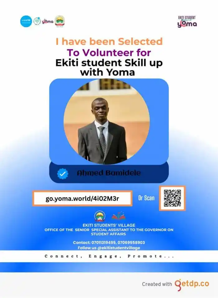Image from Federal University Oye-Ekiti: Congratulations, @Ahmed Bamidele, on your well-deserved selection as a...
